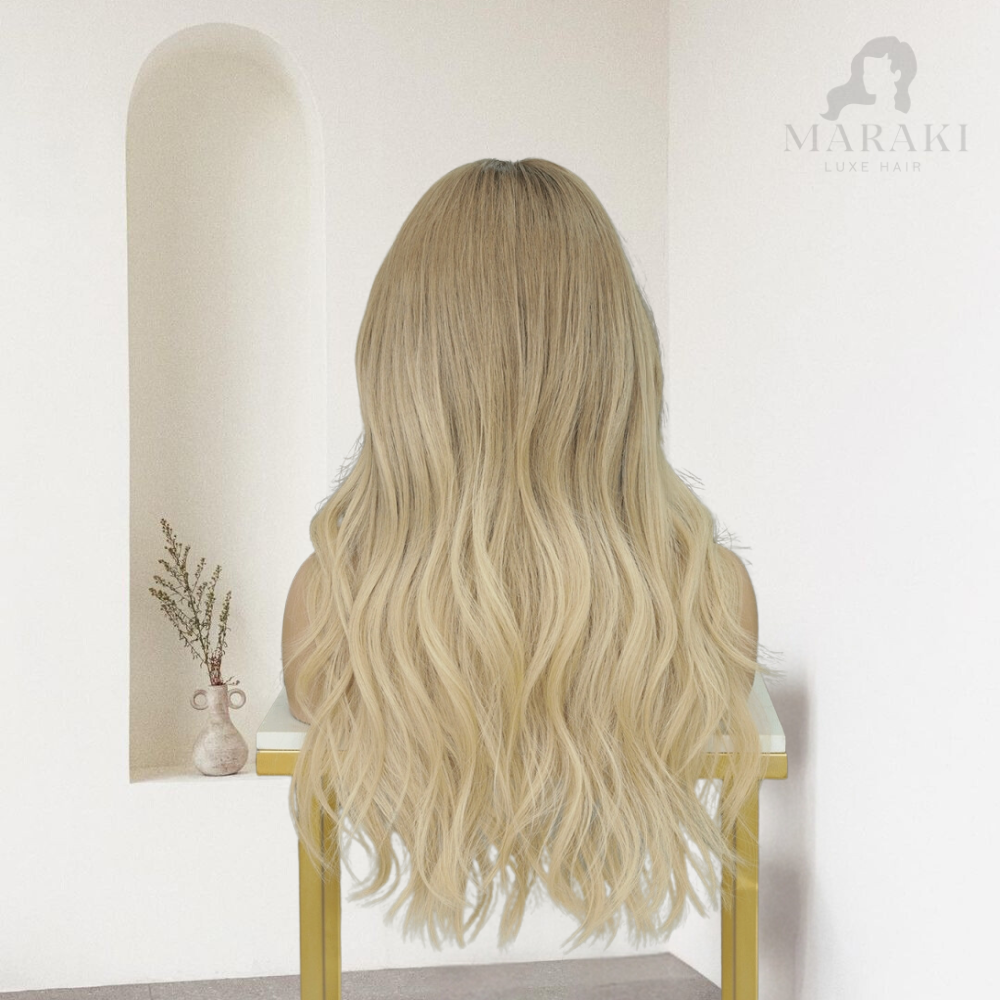 Amy | Hair Style Middle Part  Buttermilk Blonde Color HD Lace Front Wigs