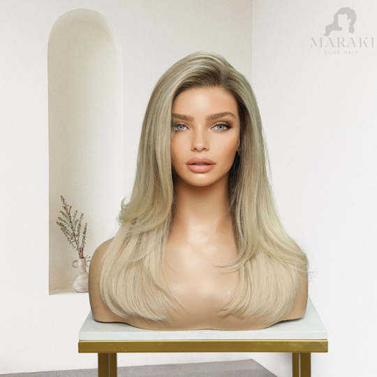 Lucy | Short Wigs Blonde With Dark Roots HD Lace Wigs