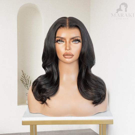 Aimee | Middle Part Wig with Face-framing Waves 180% Density Glueless Lace Wigs