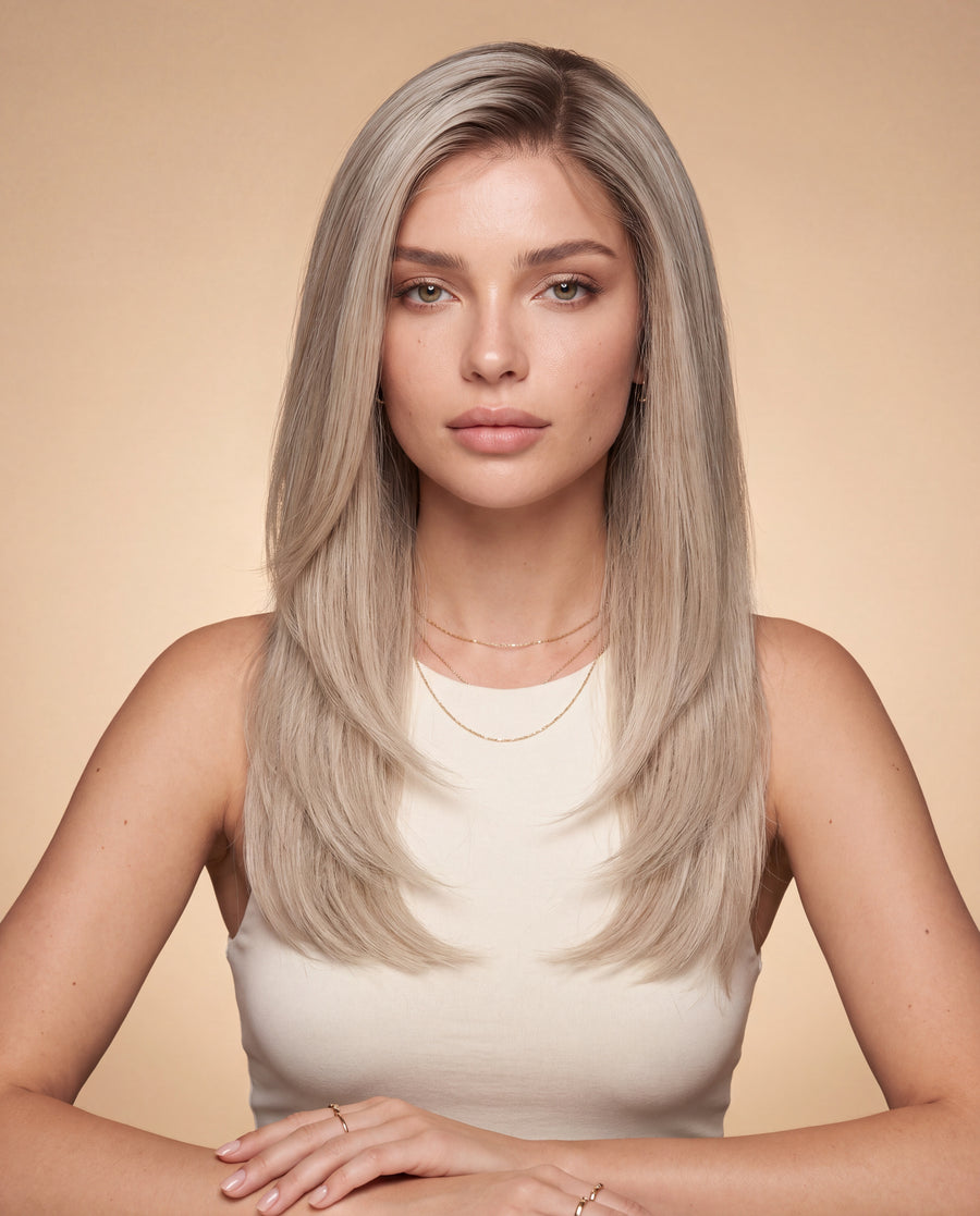 Noor – Ash Blonde Layered Wig