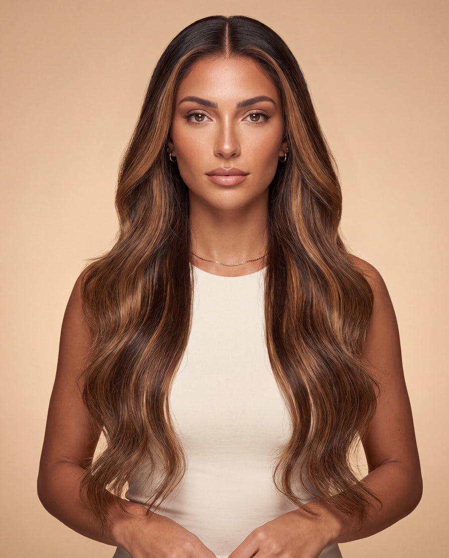Valentina – Caramel Balayage Body Wave Wig