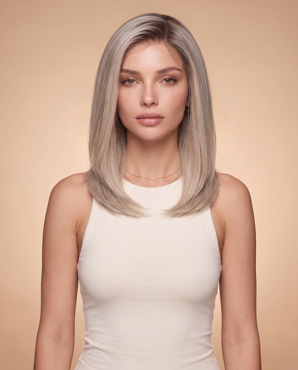 Noor wig, 14 inch length, front view